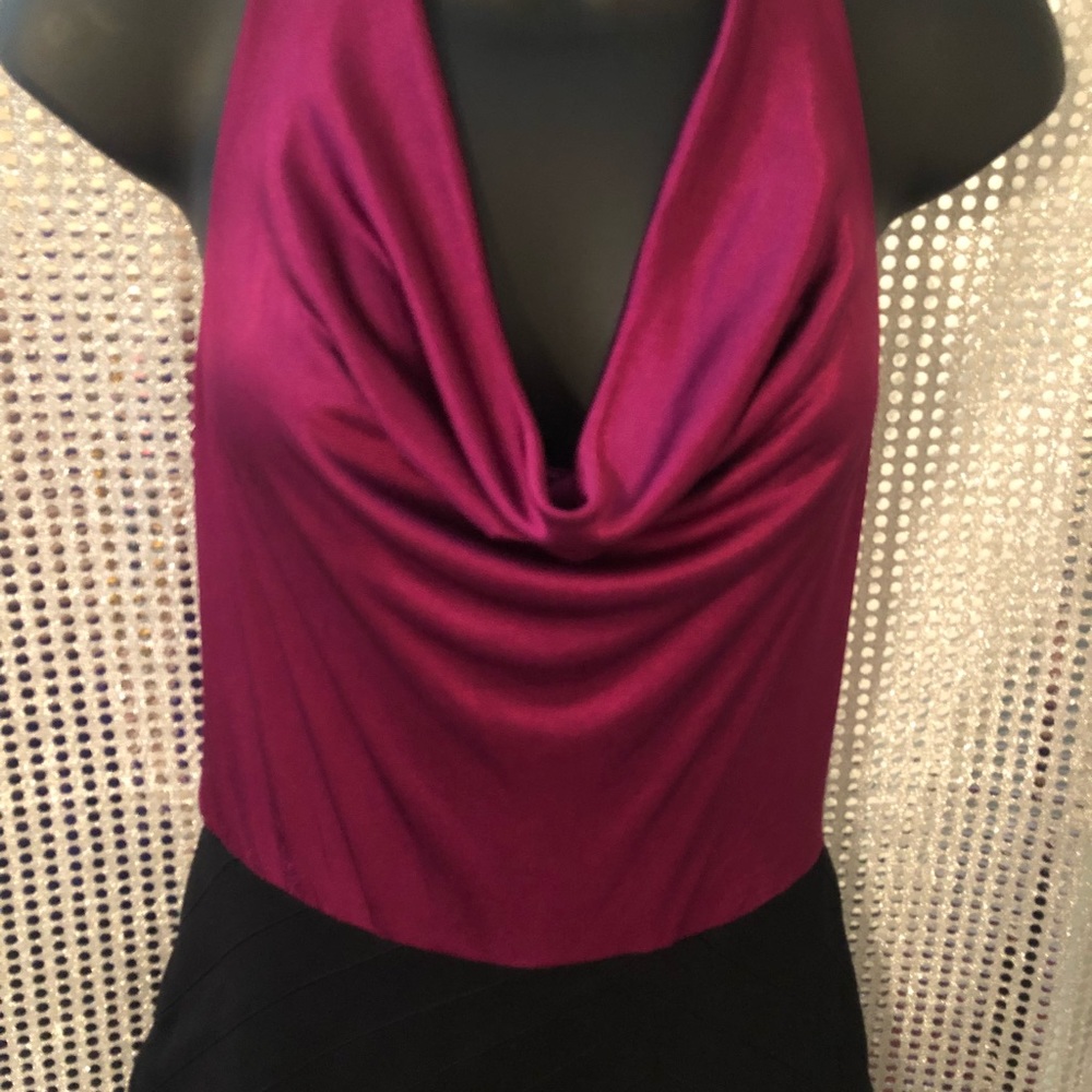 #Express Color-Block Bandaged Halter Dress - Picture 2 of 5